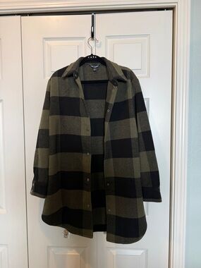 Steve Madden Olive and Black Plaid Shacket